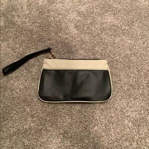 Black and cream wristlet